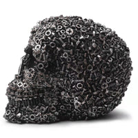 1pc, Resin Screw Gear Mechanical Style Skull Decorative Crafts Ornament Home Decor Statue Halloween Decoration Sculpture Skull Statue