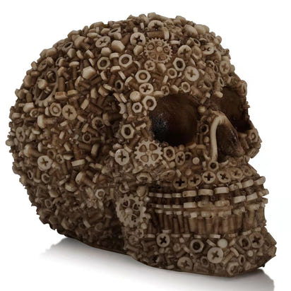 1pc, Resin Screw Gear Mechanical Style Skull Decorative Crafts Ornament Home Decor Statue Halloween Decoration Sculpture Skull Statue
