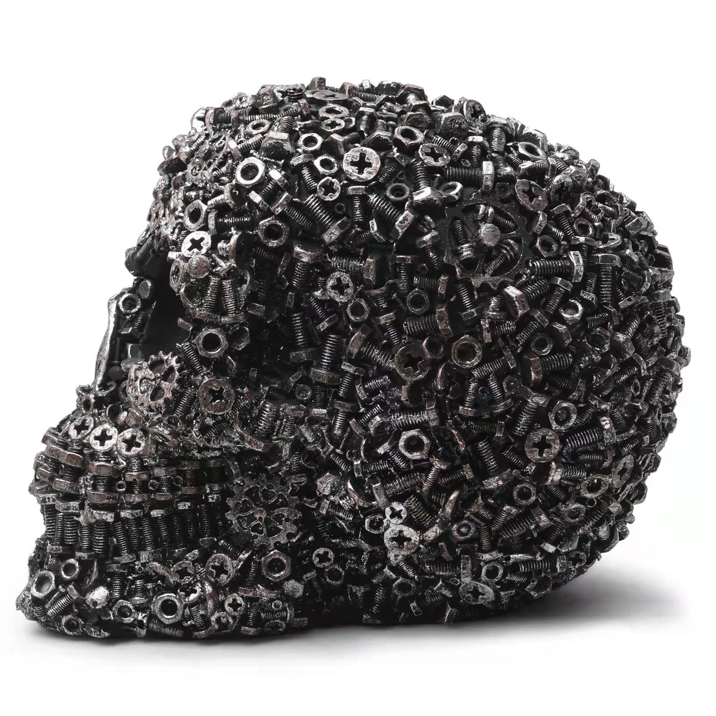 1pc, Resin Screw Gear Mechanical Style Skull Decorative Crafts Ornament Home Decor Statue Halloween Decoration Sculpture Skull Statue