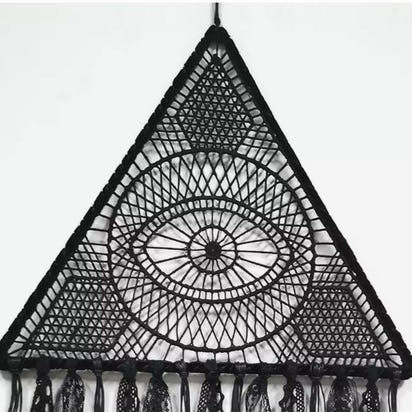 1pc Halloween Dreamcatcher, Black Evil Eye Wall Hanging, Room Garden Dreamcatcher Decoration, Witch Bat Wall Decor, room Decor, home Decor