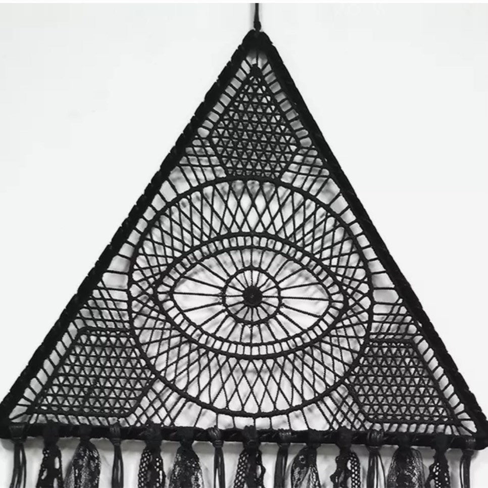 1pc Halloween Dreamcatcher, Black Evil Eye Wall Hanging, Room Garden Dreamcatcher Decoration, Witch Bat Wall Decor, room Decor, home Decor