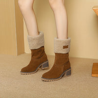 Women's Winter Snow Boots High Quality Anti-Slip Thick Insulated Fleece-Lined Slip-On with Plush Collar & Chunky Rubber Sole for Outdoor Cold Weather, Caramel Brown, Winter Boots