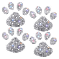 Sparkling Dog Paw Print Rhinestone Car Decal - Multicolor Glass Bling Sticker for Vehicle Interior, Fits Various Models, Cute Car Accessories
