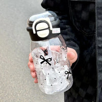 Cute Water Bottle with Straw Portable Plastic Pop-Up Cover Water Cup for Kid Kawaii Bottle Water Leak-Proof Cute Drinking Bottle