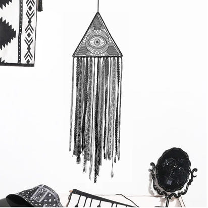 1pc Halloween Dreamcatcher, Black Evil Eye Wall Hanging, Room Garden Dreamcatcher Decoration, Witch Bat Wall Decor, room Decor, home Decor