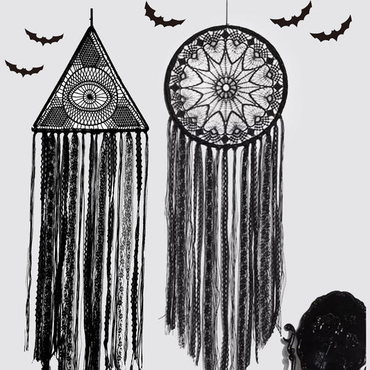 1pc Halloween Dreamcatcher, Black Evil Eye Wall Hanging, Room Garden Dreamcatcher Decoration, Witch Bat Wall Decor, room Decor, home Decor