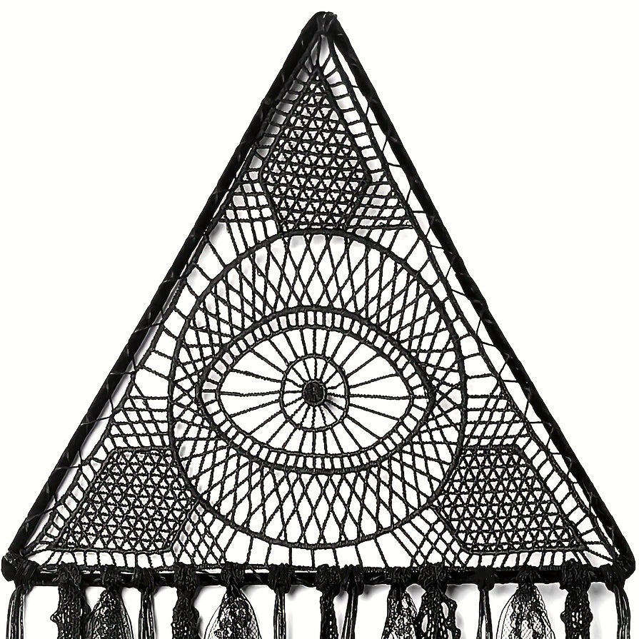 1pc Halloween Dreamcatcher, Black Evil Eye Wall Hanging, Room Garden Dreamcatcher Decoration, Witch Bat Wall Decor, room Decor, home Decor