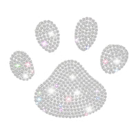 Sparkling Dog Paw Print Rhinestone Car Decal - Multicolor Glass Bling Sticker for Vehicle Interior, Fits Various Models, Cute Car Accessories